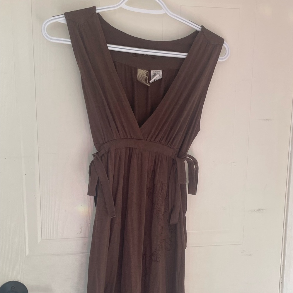 Billabong Brown Midi Dress with Tie Sides Size S